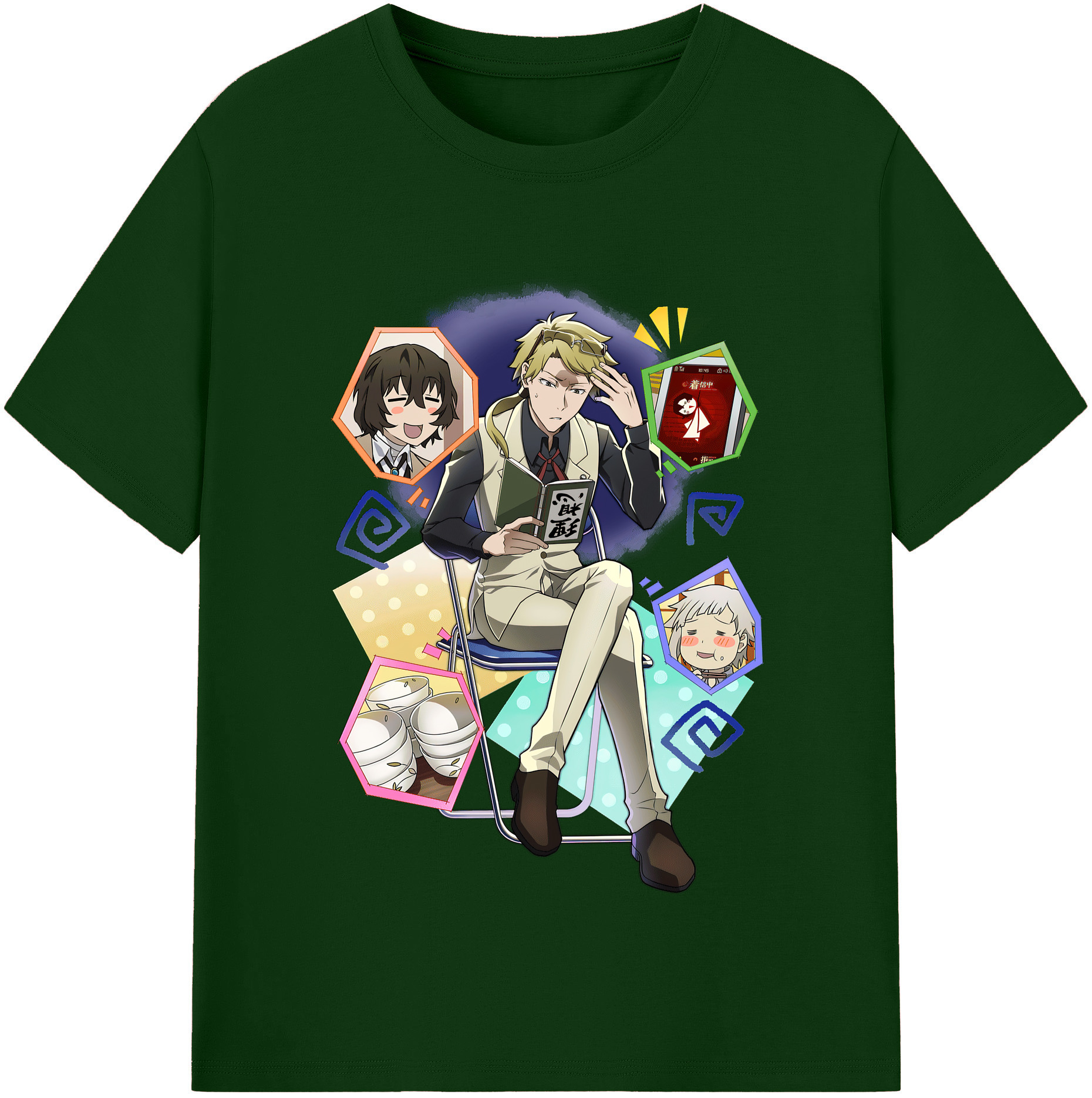 （画像用） 文豪ストレイドッグス Bungo Stray Dogs 綿100％半袖Tシャツ（フロントプリント）